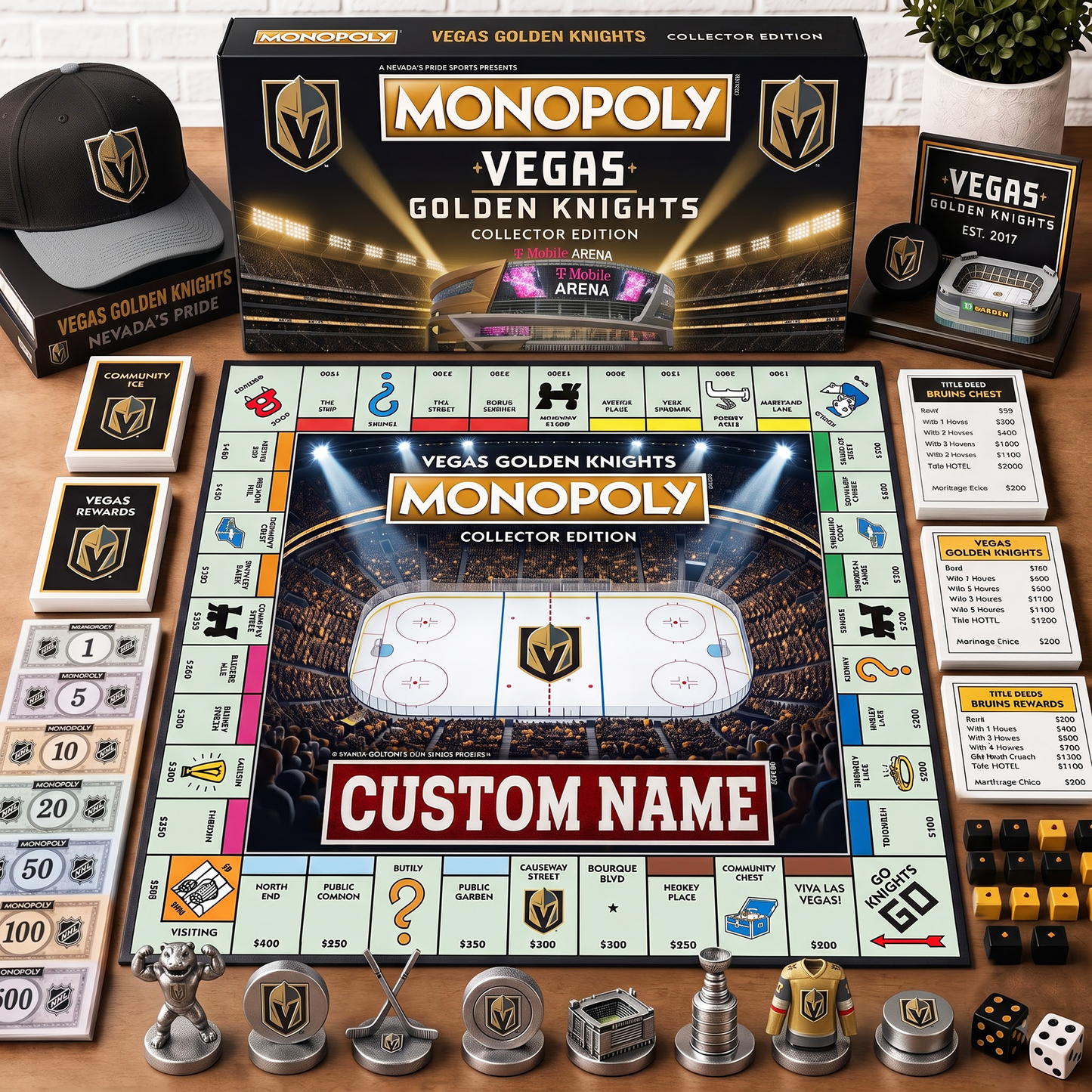 Premium NHL VGK Collector’s Edition Board Game Custom name