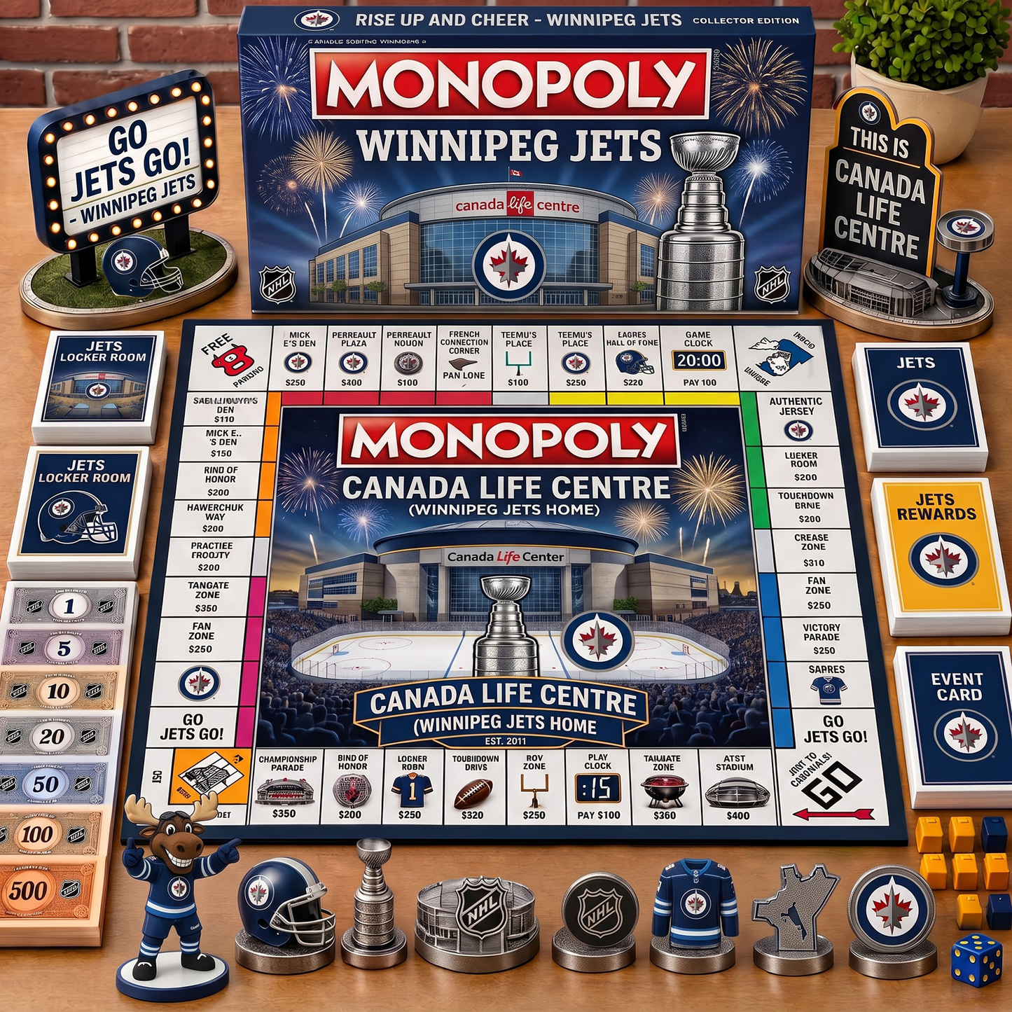 Premium NHL WIN Championship Anniversary Monopoly Collector’s Edition Board Game V3