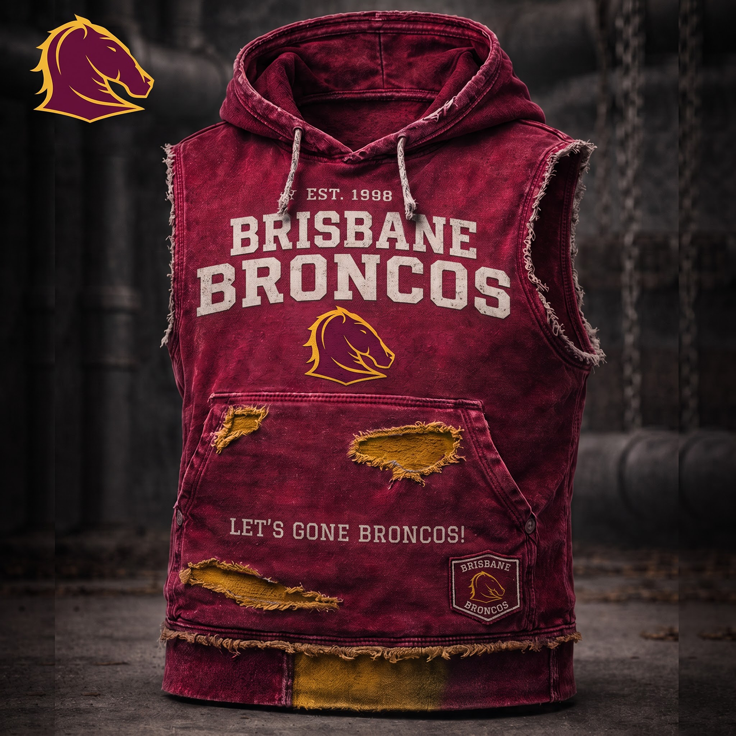 Premium NRL BB Vintage Distressed Hooded Tank