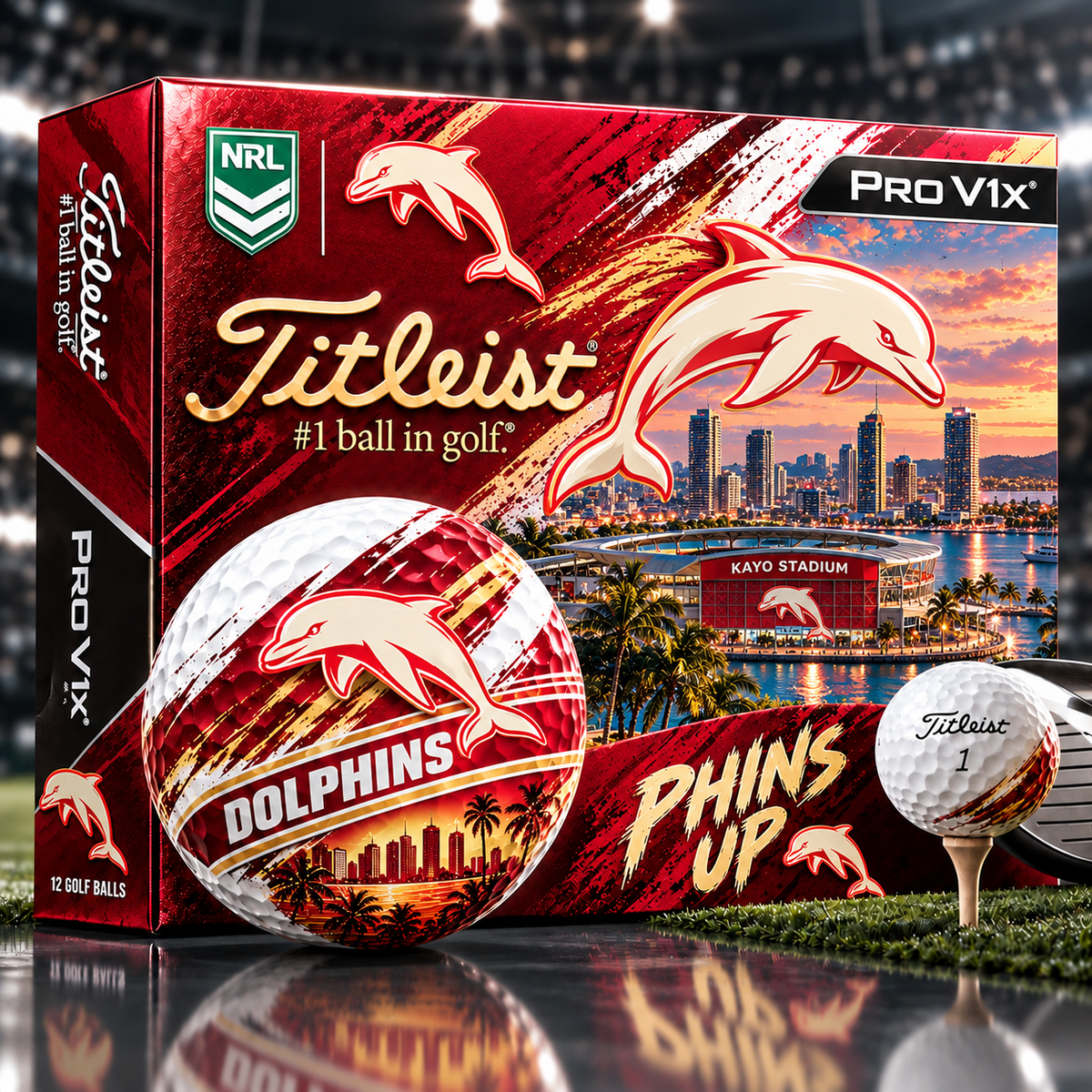 Premium NRL DOL x Titleist Pro V1 Skyline & Stadium Golf Balls Set