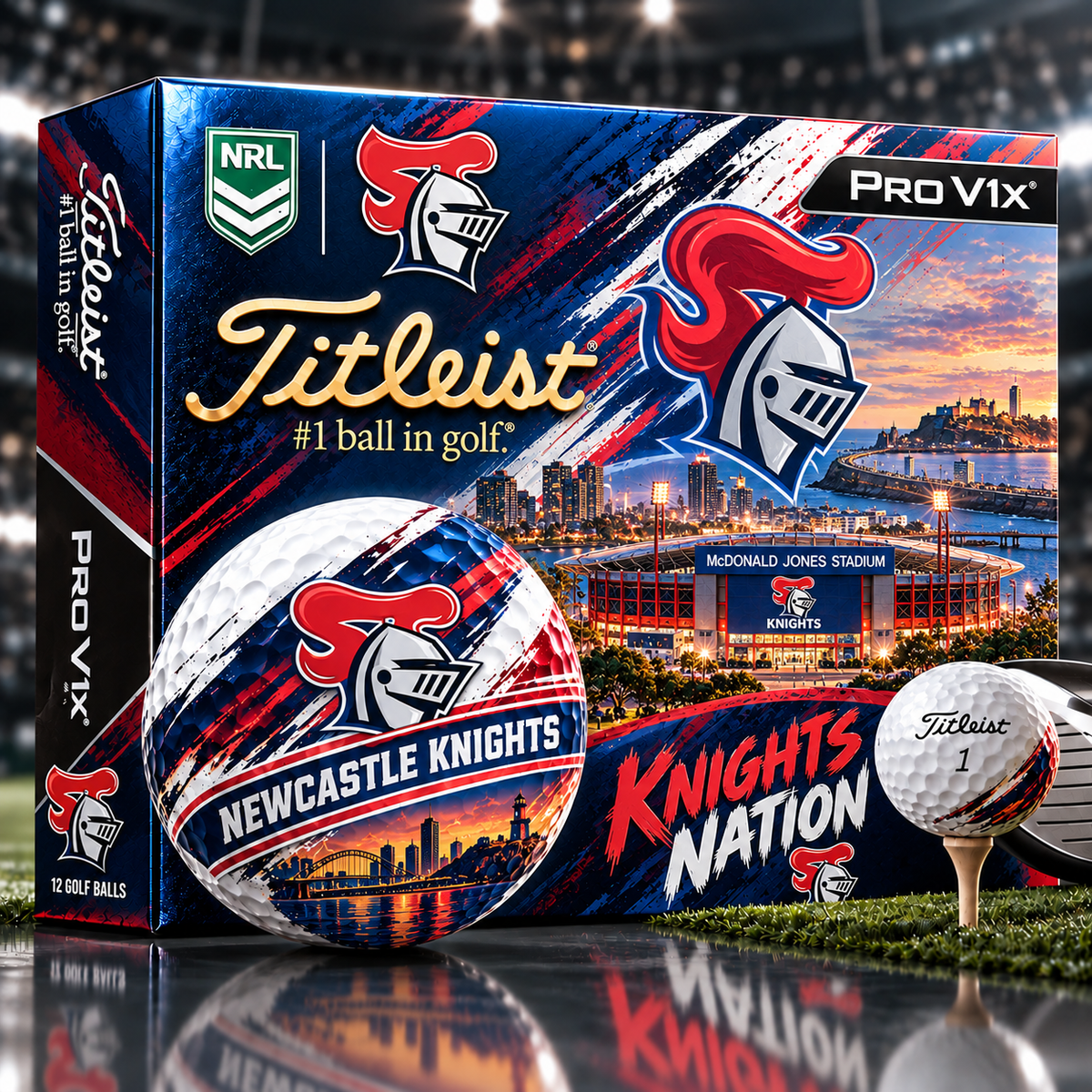 Premium NRL NK x Titleist Pro V1 Skyline & Stadium Golf Balls Set