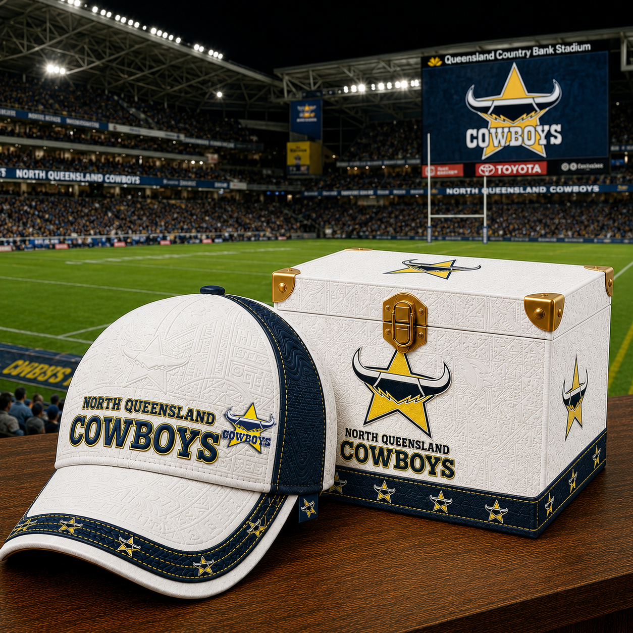 Premium NRL NQC Embossed Leather Cap