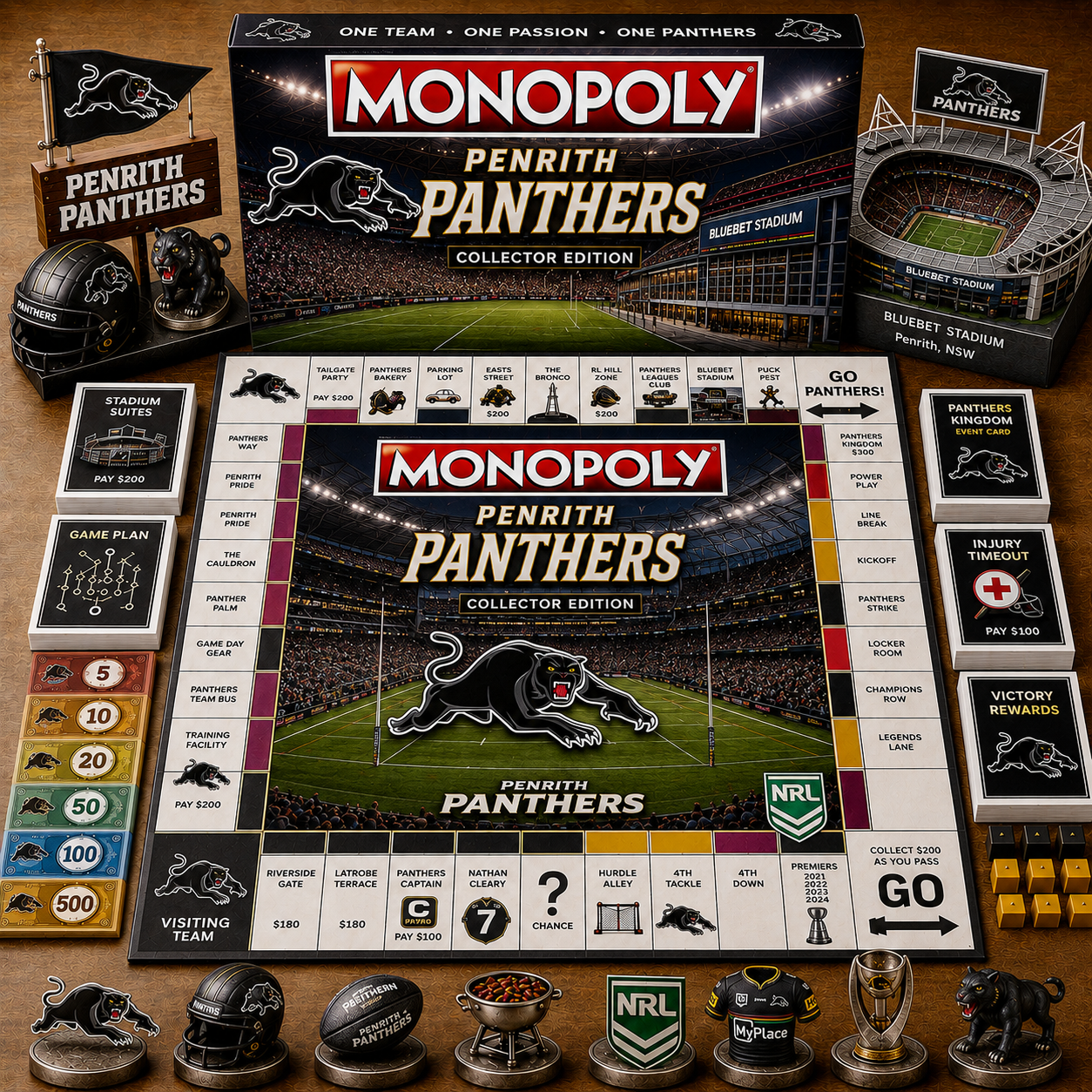 Premium NRL PP Game Night Monopoly Collector’s Edition Board Game V5