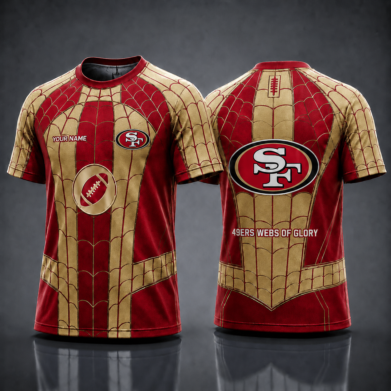 SF49 NFL x Spider Personalized T-Shirt – Premium Limited Edition Gift for Football Fans