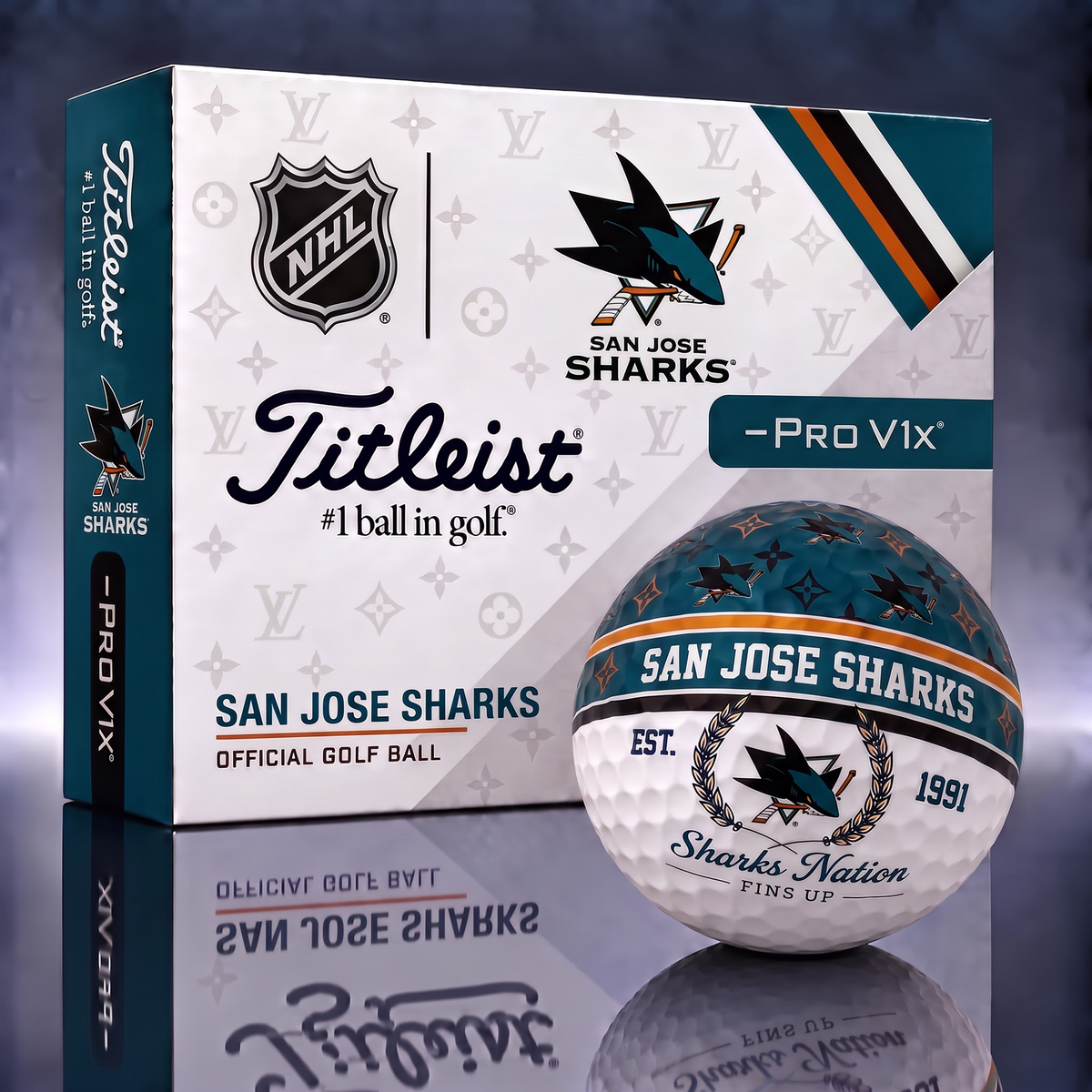 SJS X NHL Custom LV x Titleist Pro V1 Golf Balls Set