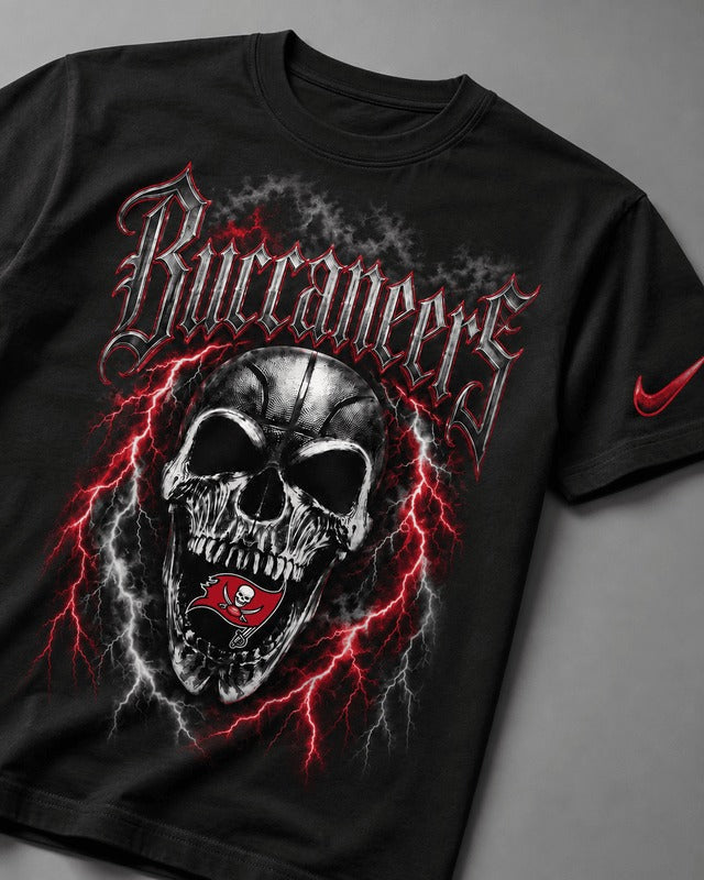 TBB Premium NFL Premium Skull Lightning Graphic T-Shirt