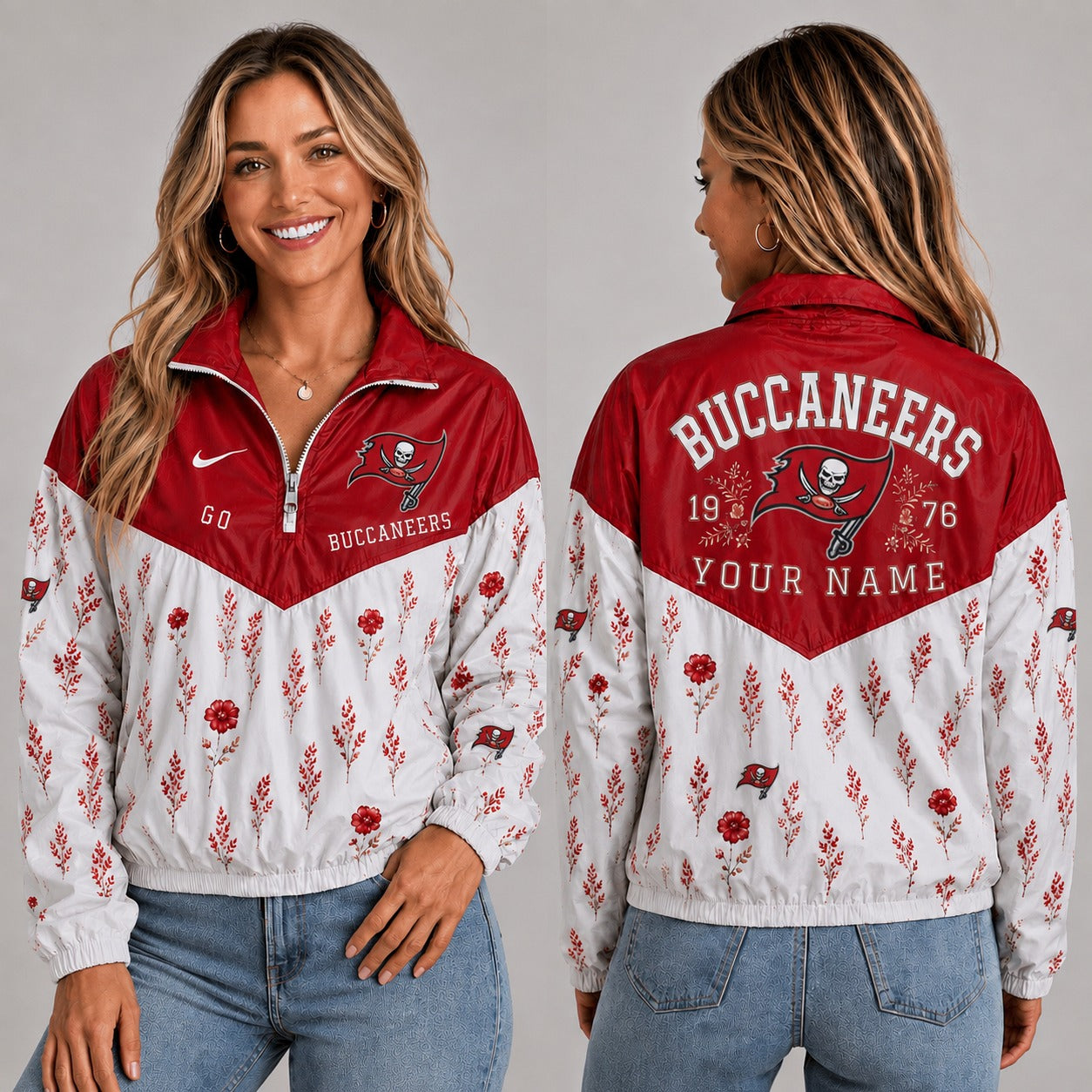 TBB x NFL Personalized Women Quarter Zip Jacket