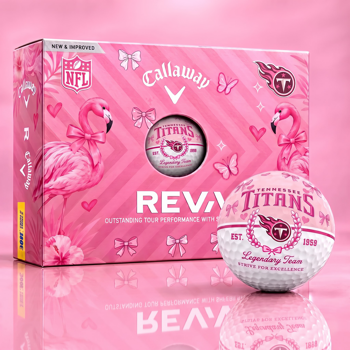 TT x Custom NFL Pink Coquette Ladies Golf Balls