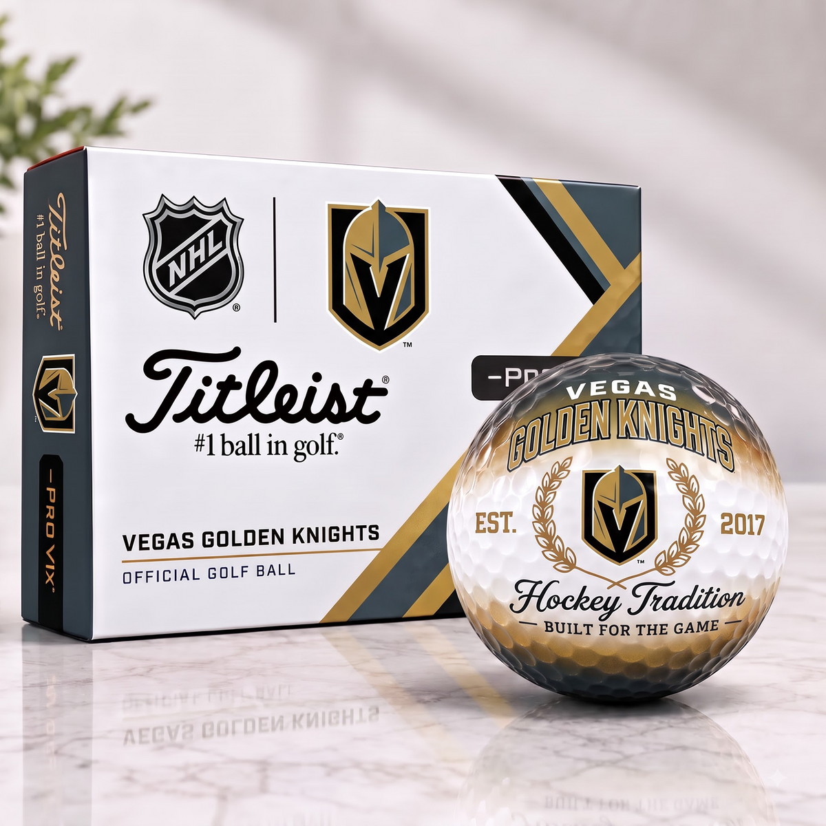 VGK X Custom NHL Football Tradition Golf Ball Set