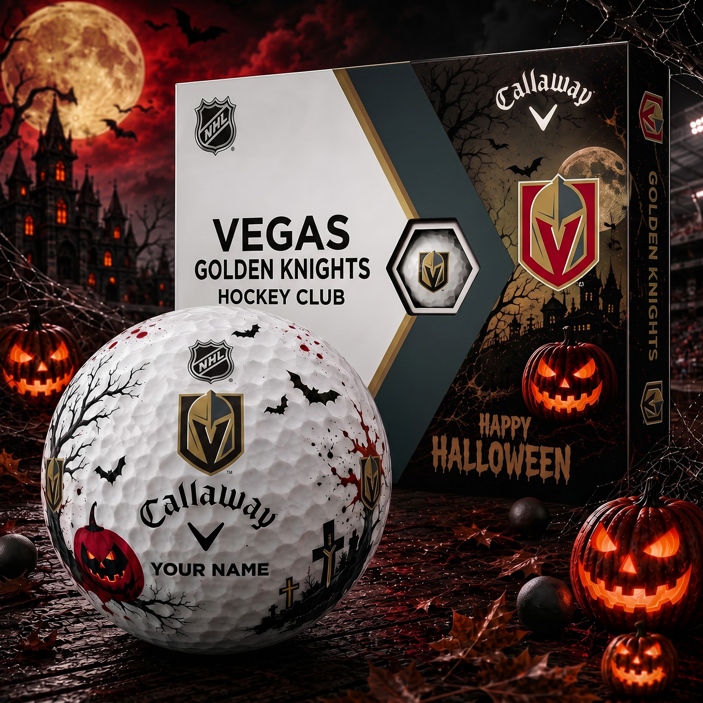 VGK X Premium NHL Halloween Golf Ball Limited Edition