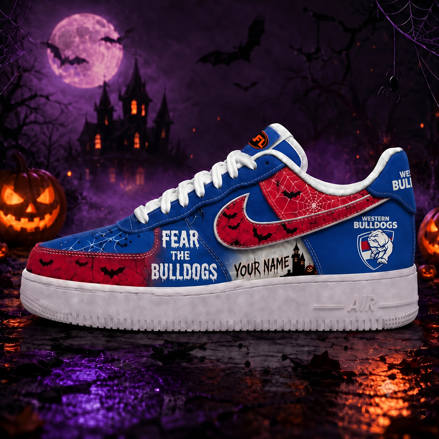 WB Premium AFL Fear The Team Halloween AF1 Sneakers