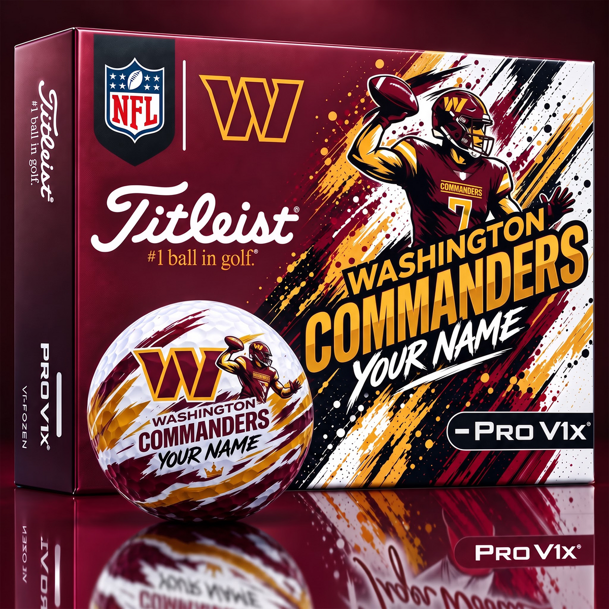 WC x Personalized NFL Titleist Pro V1x NFL Golf Balls