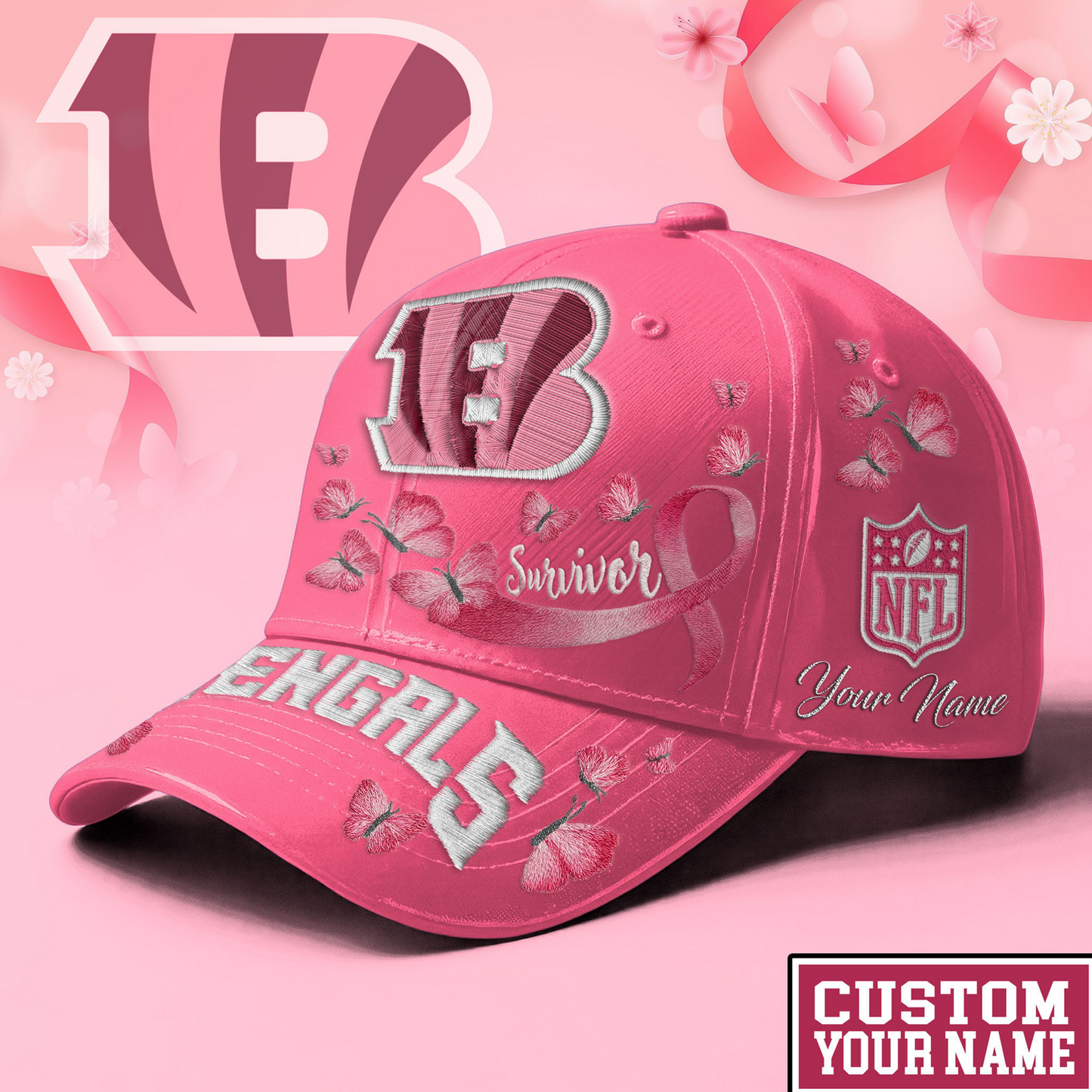 PREMIUM NFL X CIN EXCLUSIVE BREAST CANCER SURVIOR CAP