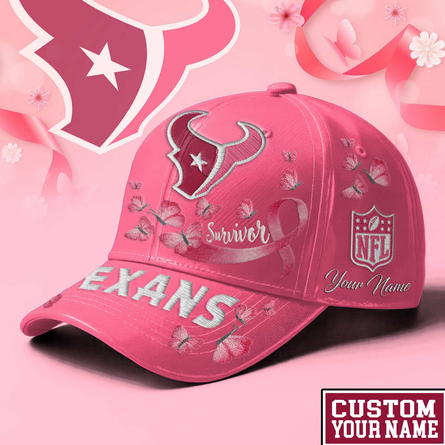 PREMIUM NFL X HOU EXCLUSIVE BREAST CANCER SURVIOR CAP