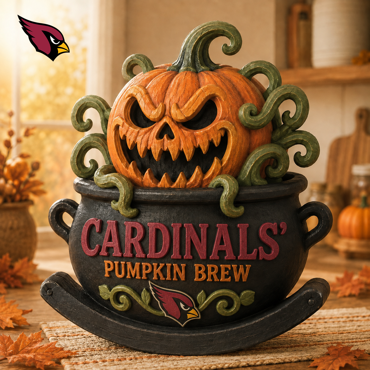 AC Premium Pumpkin Brew Wooden Block Custom Shape 3 Layers