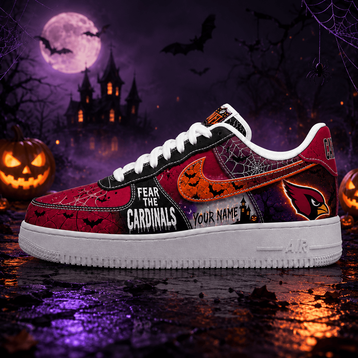 AC x Premium NFL Fear The Team Halloween AF1 Sneakers