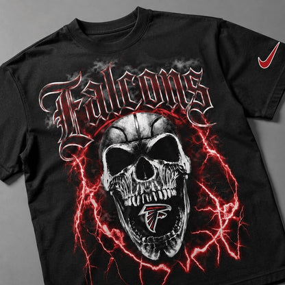AF Premium NFL Premium Skull Lightning Graphic T-Shirt