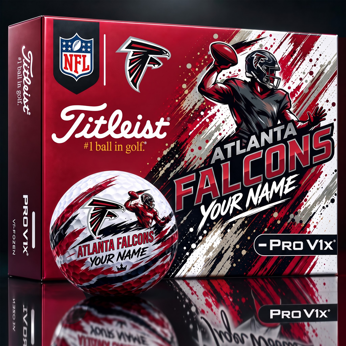 AF x Personalized NFL Titleist Pro V1x NFL Golf Balls