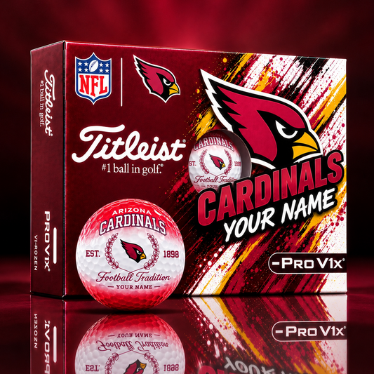 ARI X PERSONALIZED NFL MAKER-MADE TITLEIST PRO V1X GOLF BALLS