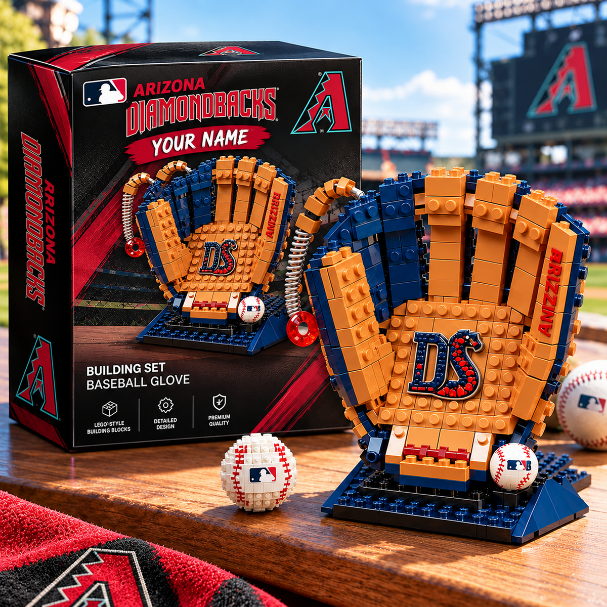 ARI X MLB Teams Baseball Glove Building Block Set