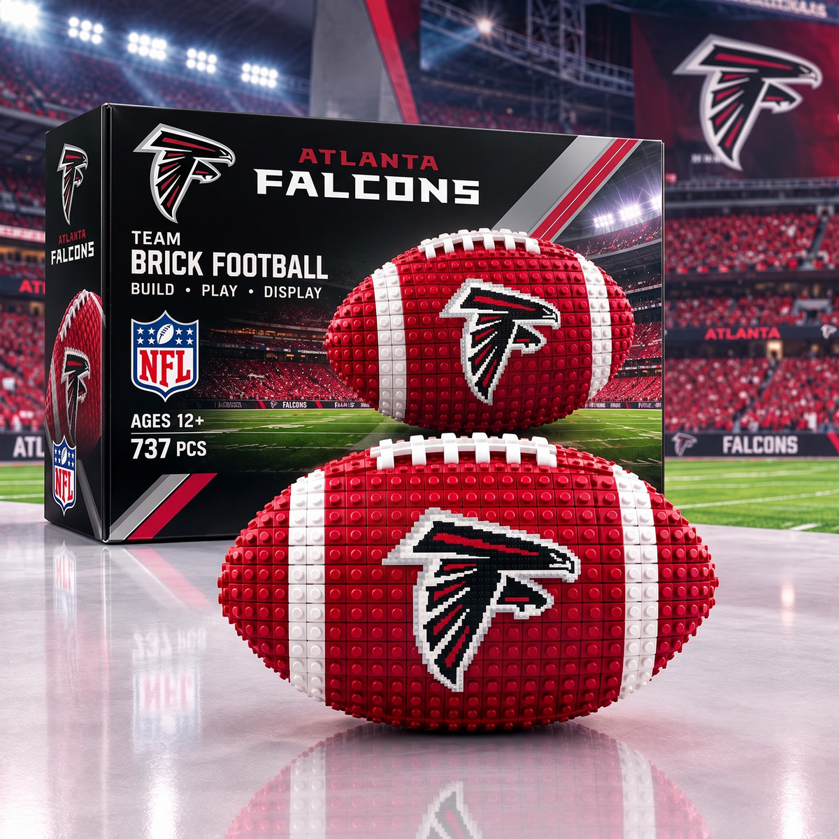 ATL X NFL Team Brick Football Building Set 3D Bricks Collector Model