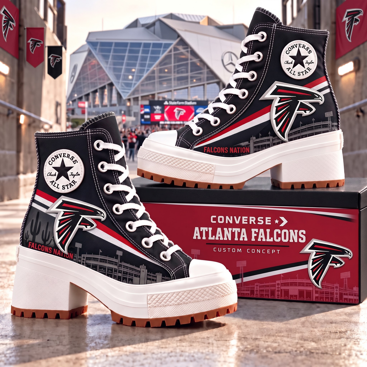ATL X PREMIUM NFL Heeled High-Top Sneakers