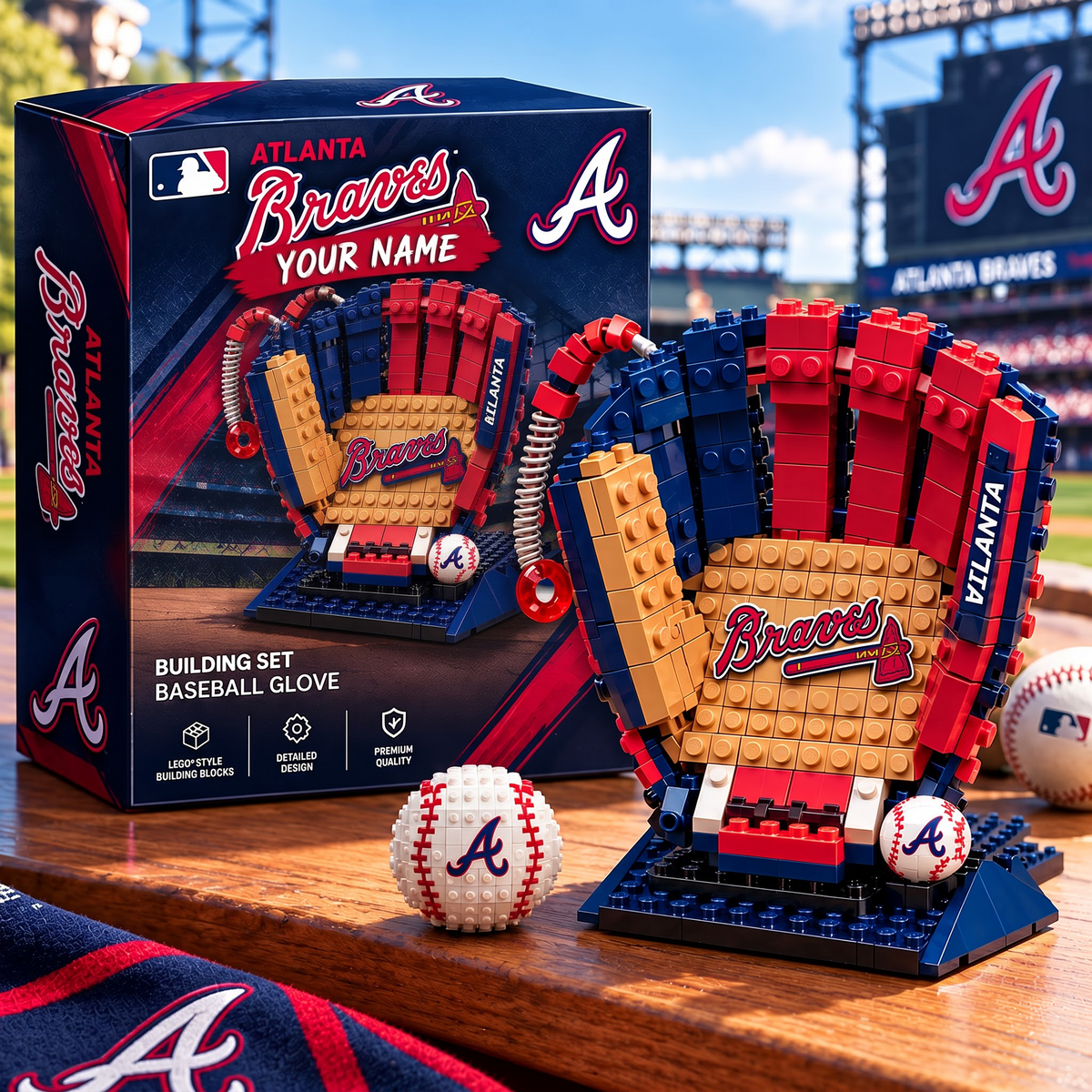 ATL X MLB Teams Baseball Glove Building Block Set