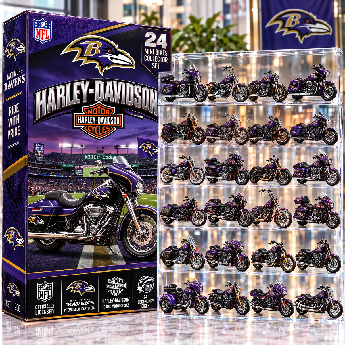 BAL X NFL 24-Day Countdown Blink Box Cruiser Motorcycles Set