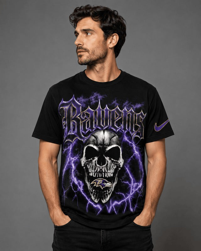 BR Premium NFL Premium Skull Lightning Graphic T-Shirt