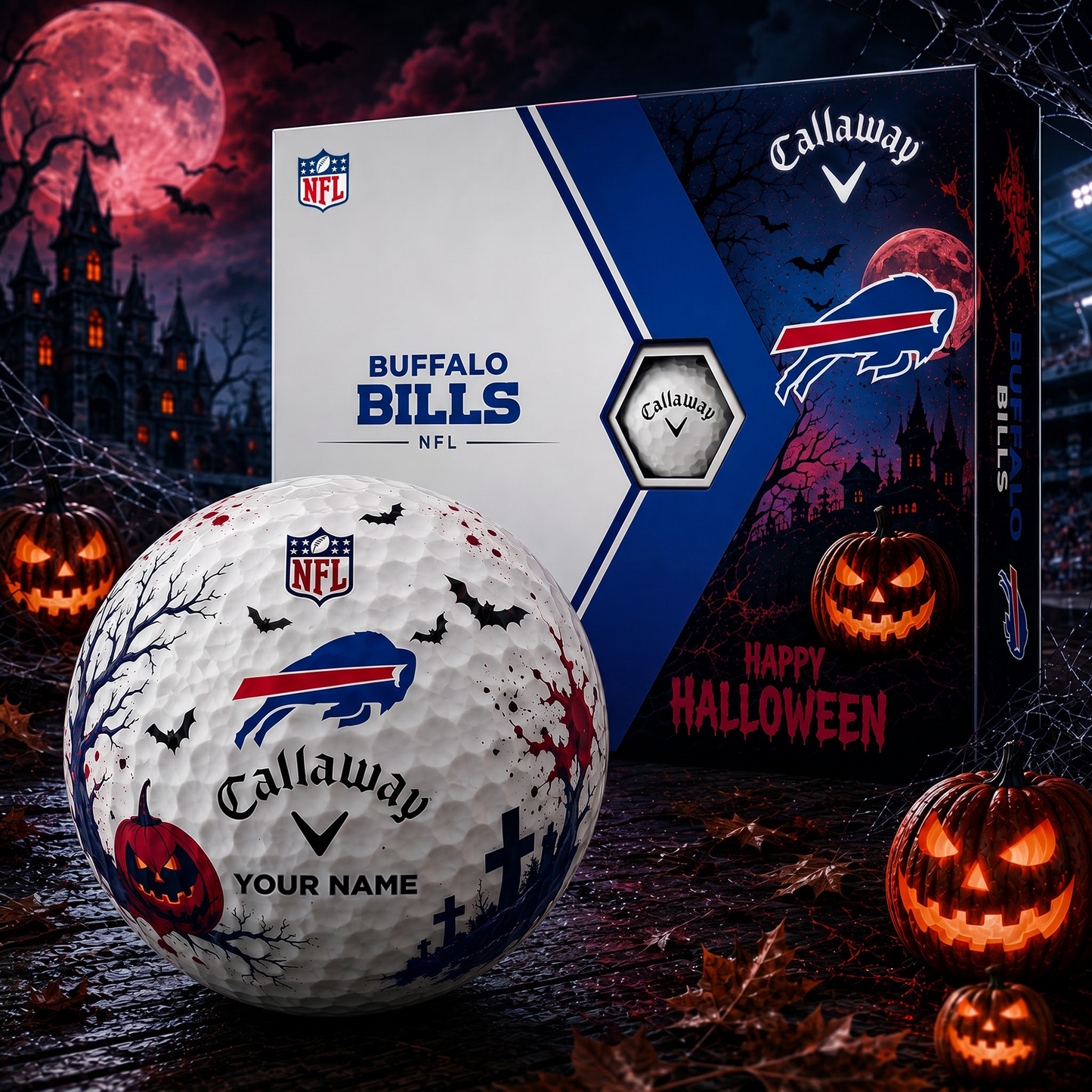 BUF X Premium NFL Halloween Golf Ball Limited Edition