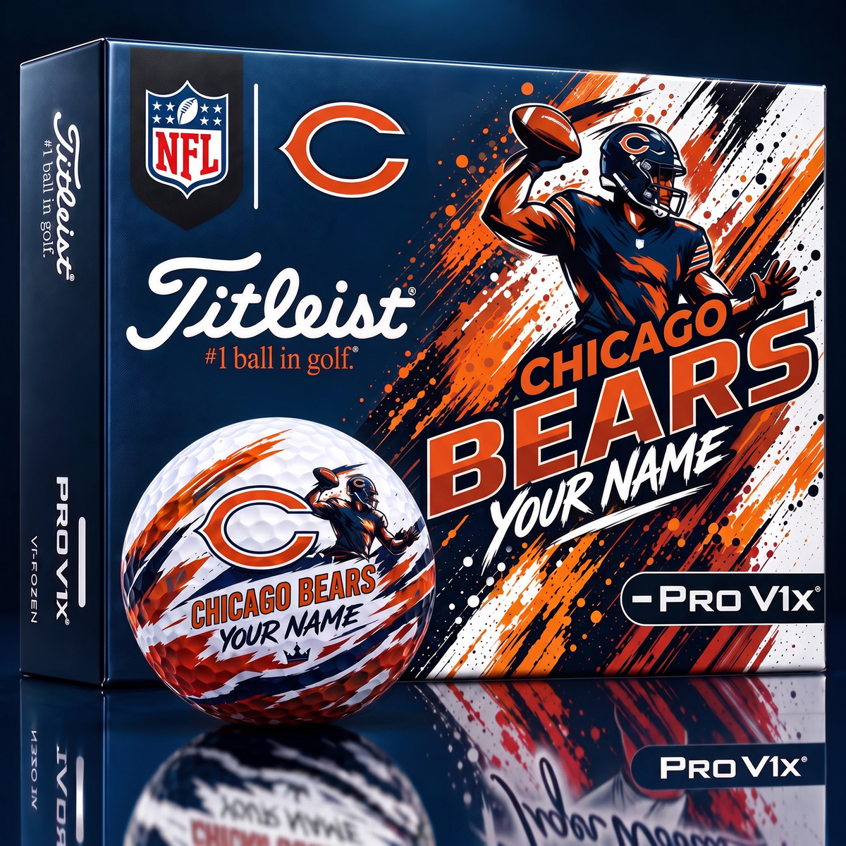 CB x Personalized NFL Titleist Pro V1x NFL Golf Balls