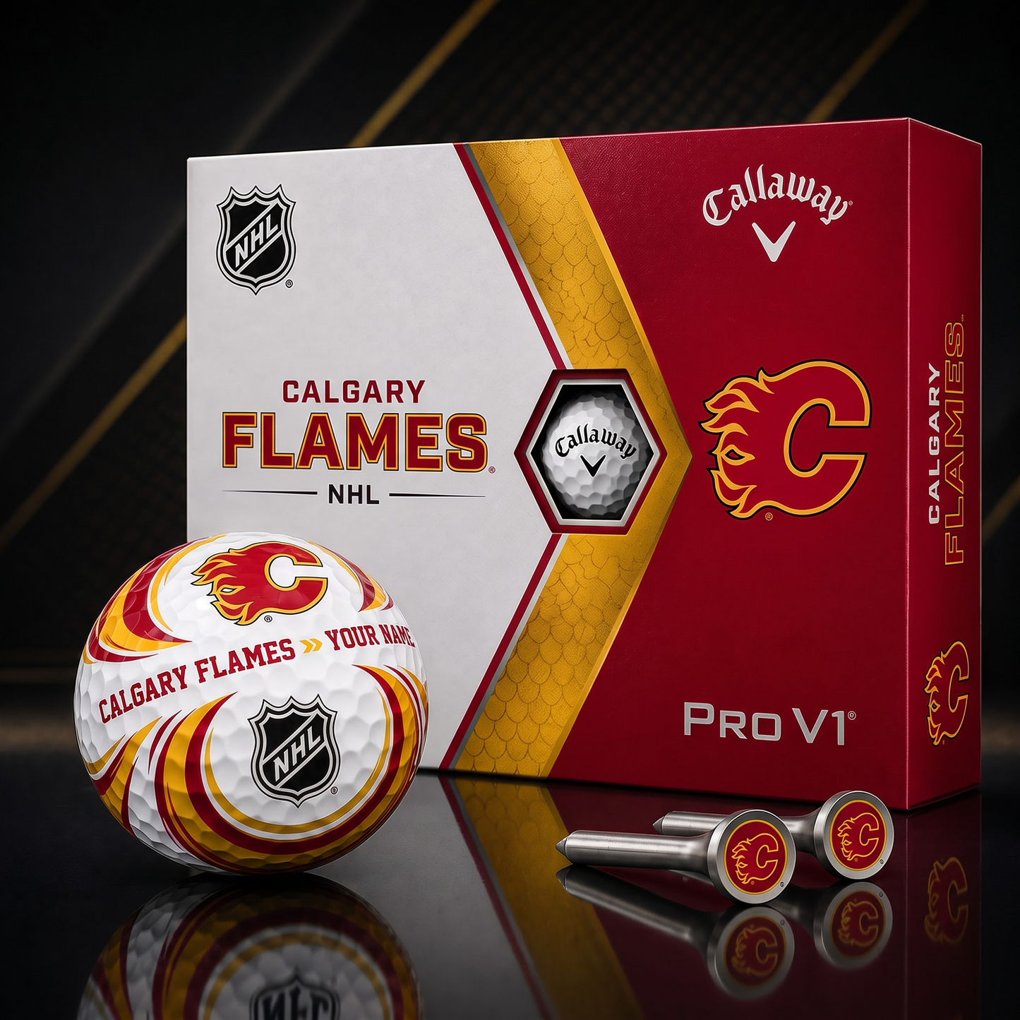 CGY X PREMIUM NHL PERSONALIZED PRO V1 GOLF BALL SET COLLECTOR EDITION