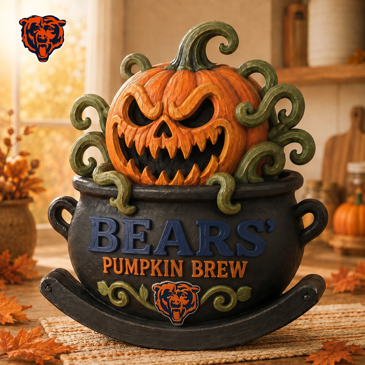 CHI Premium Pumpkin Brew Wooden Block Custom Shape 3 Layers