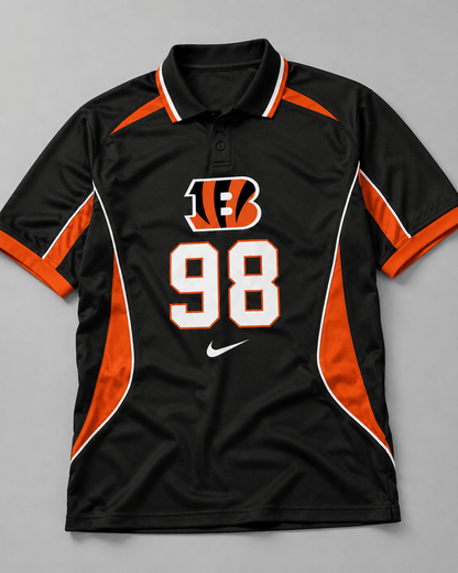 CIN Premium NFL Custom Number Sports Style Polo Shirt
