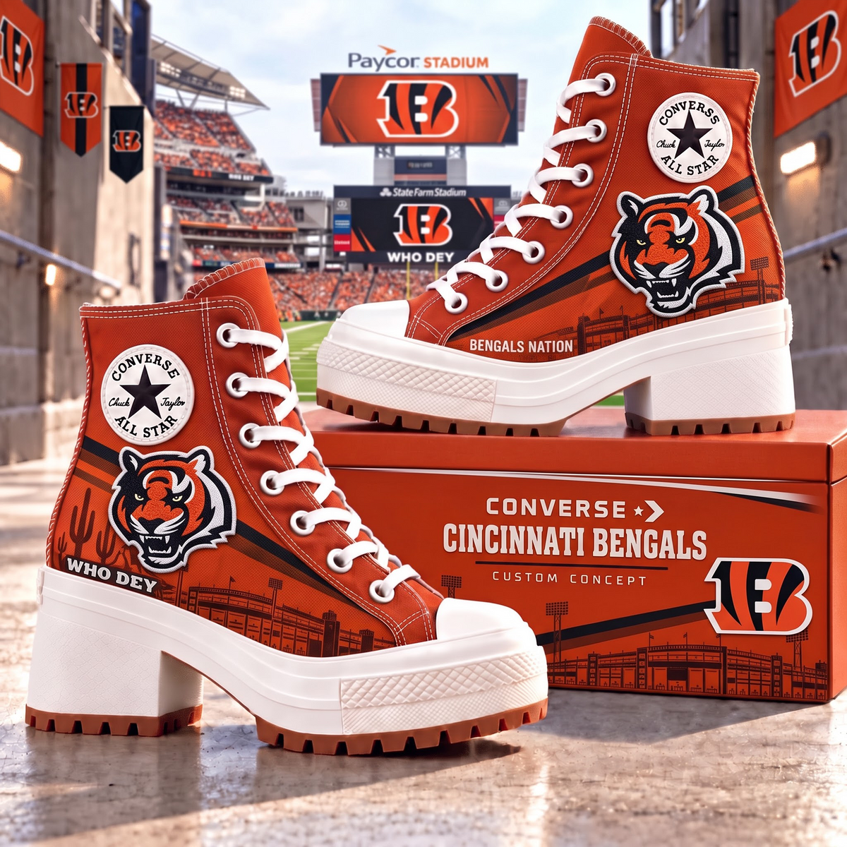 CIN X PREMIUM NFL Heeled High-Top Sneakers