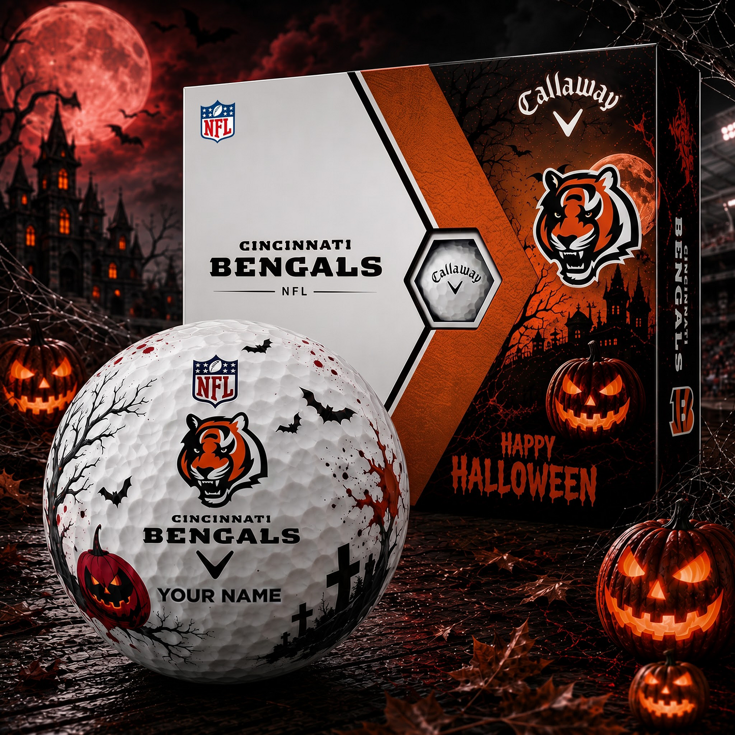 CIN X Premium NFL Halloween Golf Ball Limited Edition