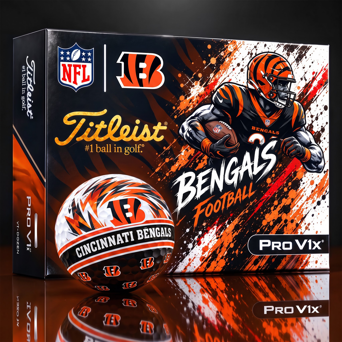 CIN x Custom NFL Dynamic Paint Splatter Golf Balls