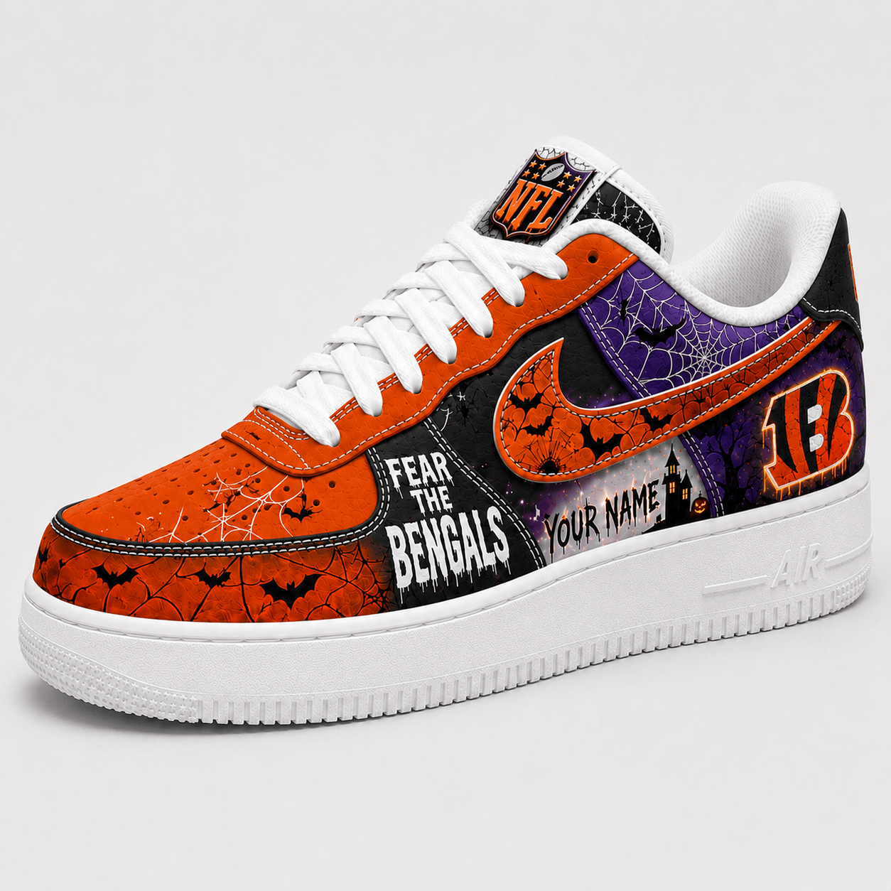 CIN x Premium NFL Fear The Team Halloween AF1 Sneakers