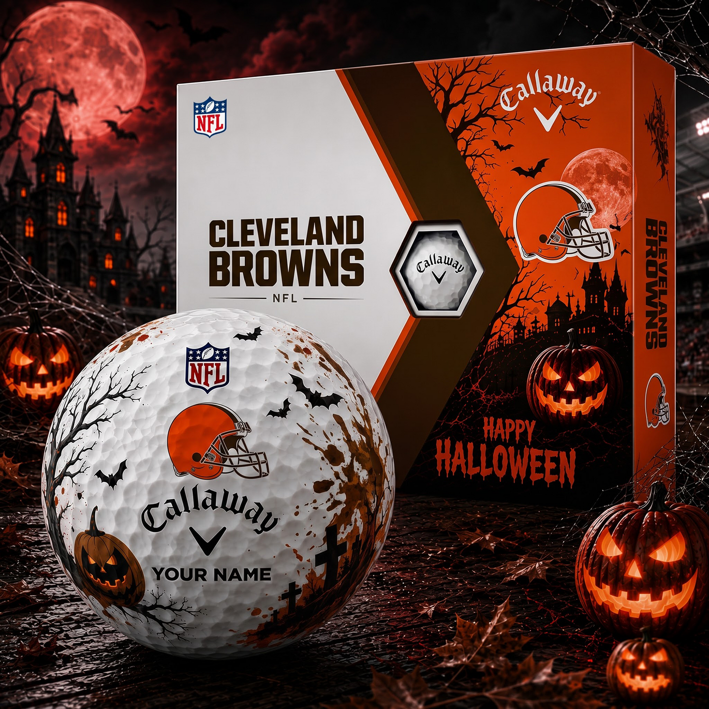 CLE X Premium NFL Halloween Golf Ball Limited Edition