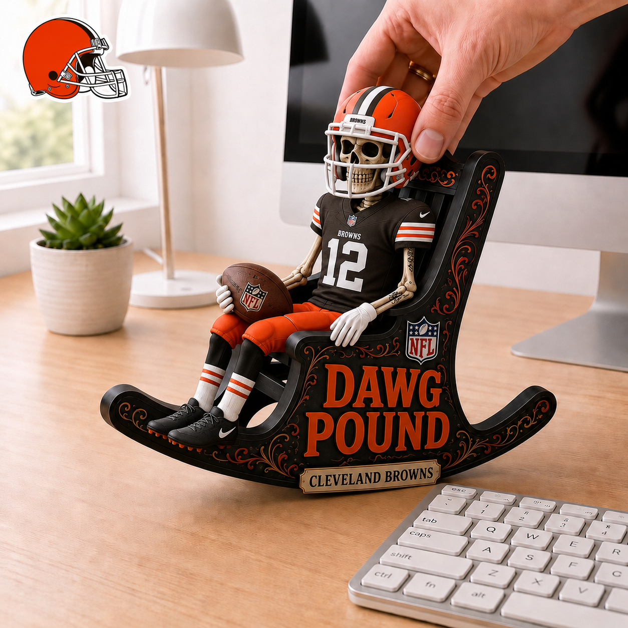 CLE x NFL Skeleton Rocking Chair Custom Shape 3 Layers