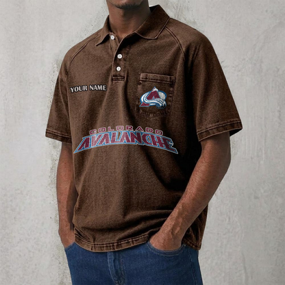 COL x NHL Men's Distressed Turn-Down Collar Polo DATND TANTD 250526