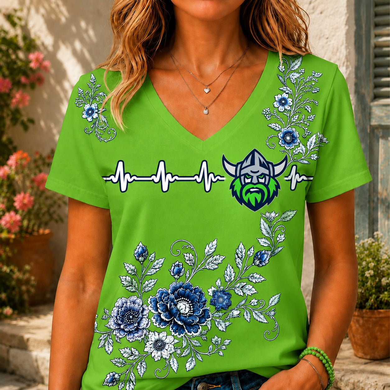 CR x NRL Luxury Women V-Neck Shirt