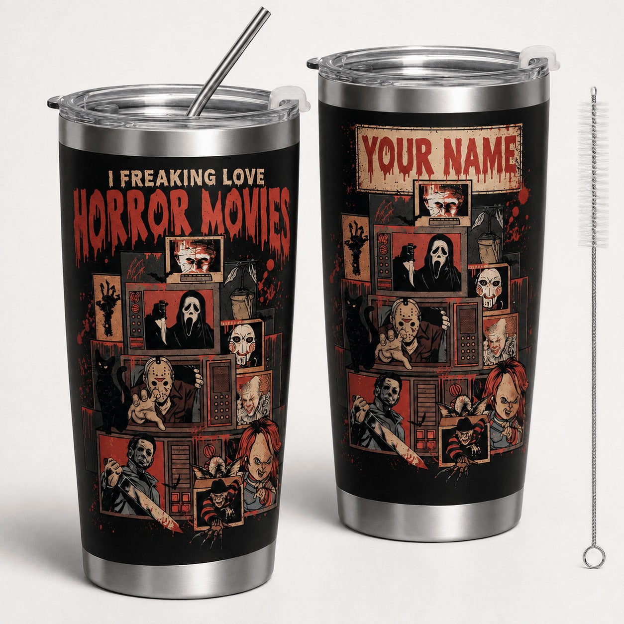 Classic Horror Movies Halloween Premium Tumbler 20oz Personalized Gift For Fan Men Women - Limited Edition