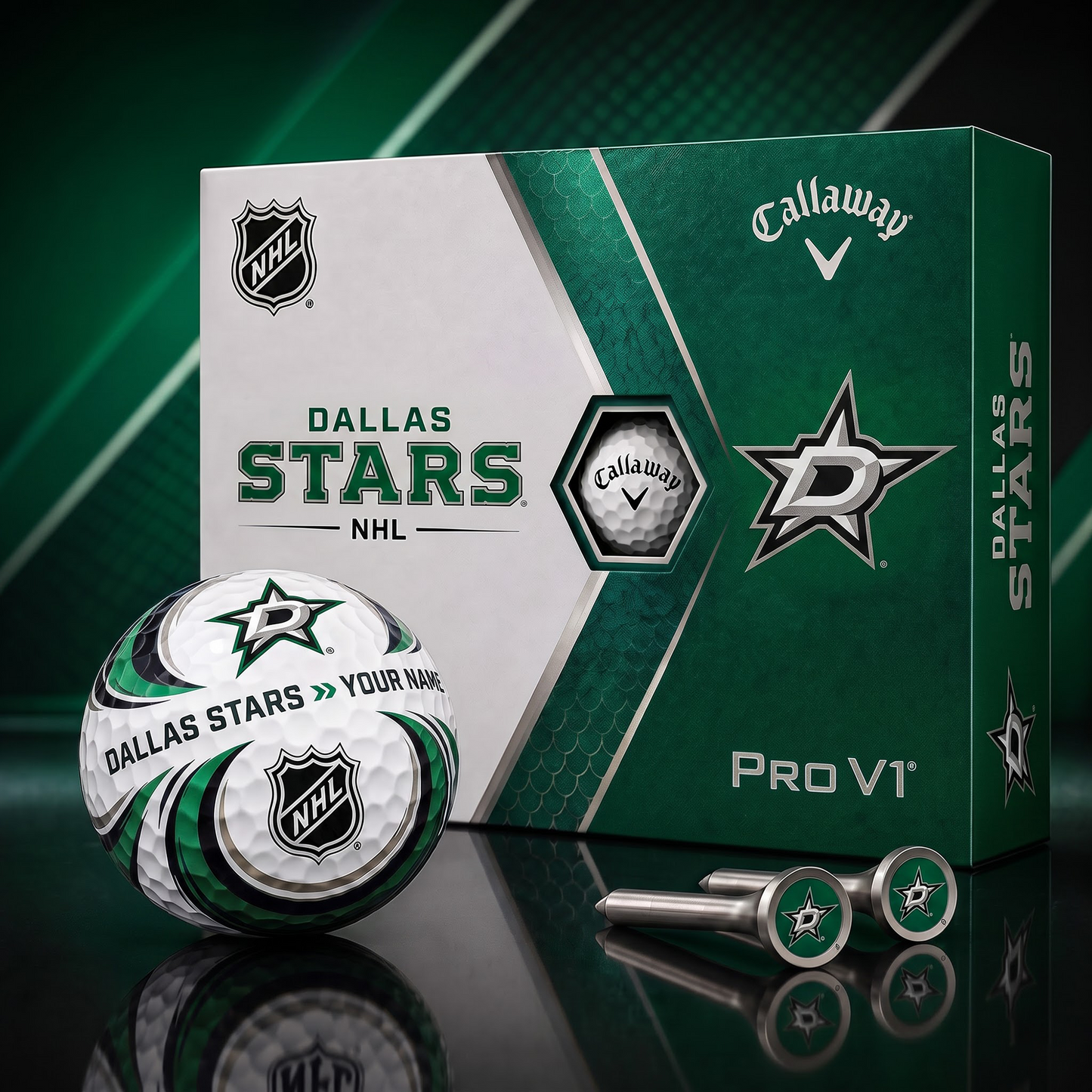 DAL X PREMIUM NHL PERSONALIZED PRO V1 GOLF BALL SET COLLECTOR EDITION