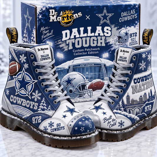DAL X Premium NFL Leather Lace-Up Boots