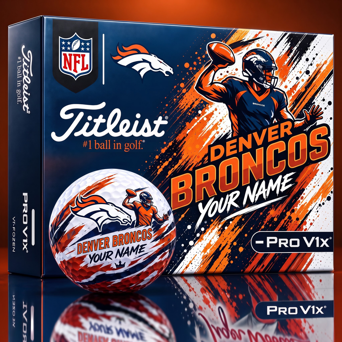 DB x Personalized NFL Titleist Pro V1x NFL Golf Balls