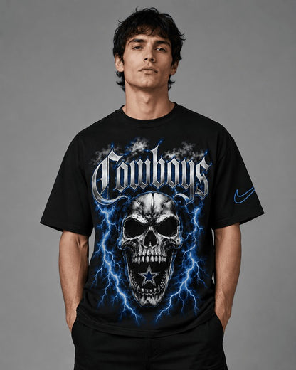 DC Premium NFL Premium Skull Lightning Graphic T-Shirt