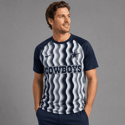 DC Premium NFL Retro Wavy Pattern Athletic T-Shirt