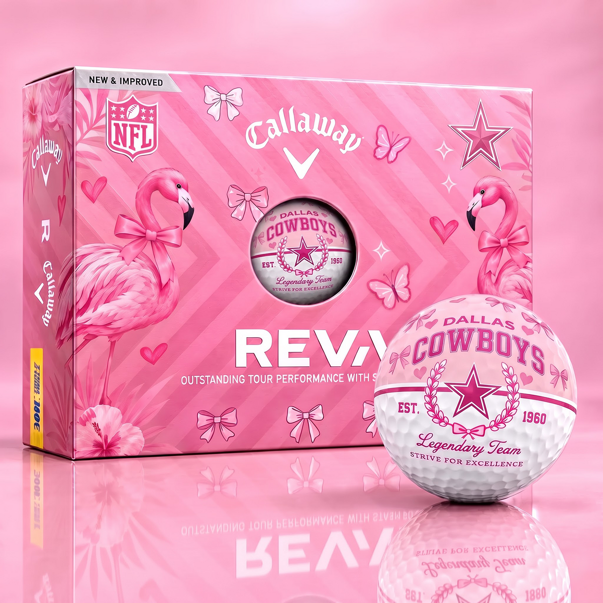 DC x Custom NFL Pink Coquette Ladies Golf Balls