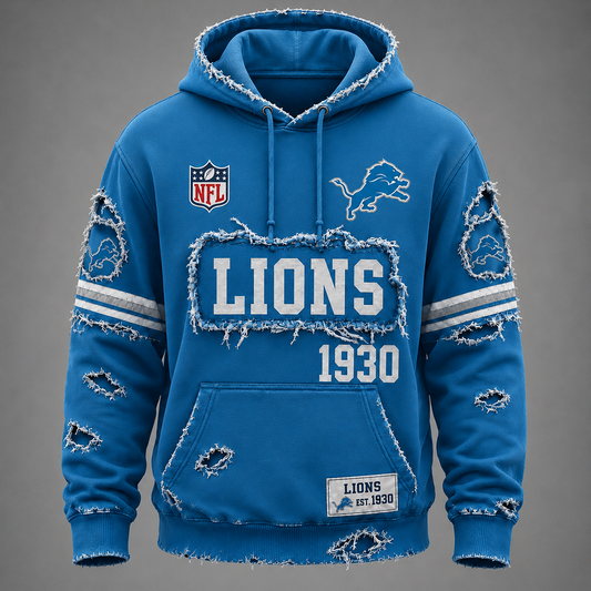 DET x NFL Distressed Premium Hoodie 0906 DatND DVT